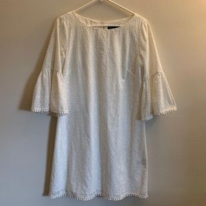 Jessica Howard White Eyelet Dress 3/4 length sleev